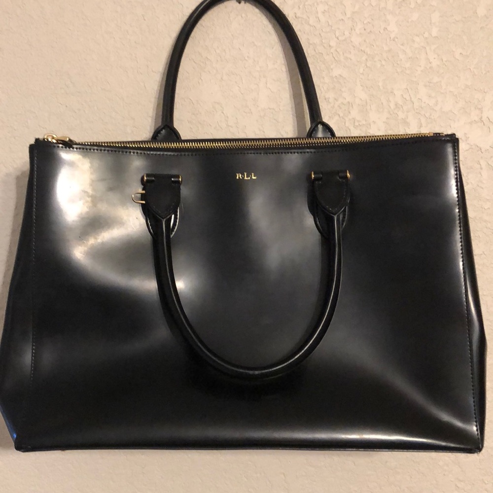 Lauren Ralph Lauren Double Zip Black Bag